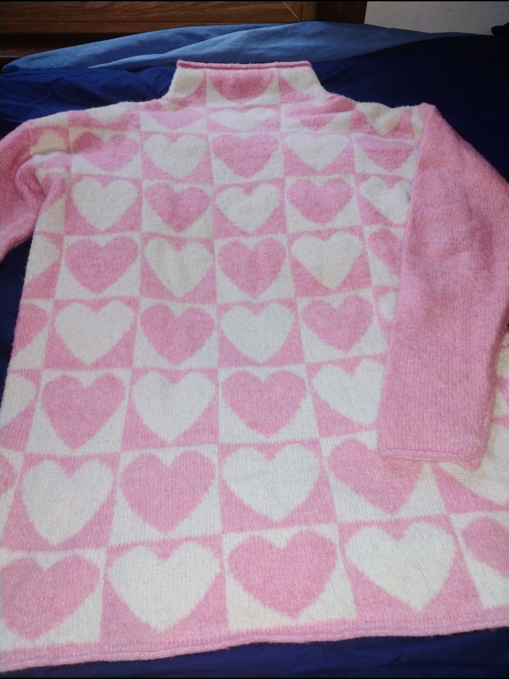 cupcakes & cashmere Pink and Cream Heart Knit Sweater